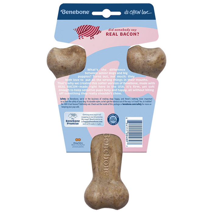Benebone Puppy Wishbone Bacon Flavor Durable Dog Chew Toy