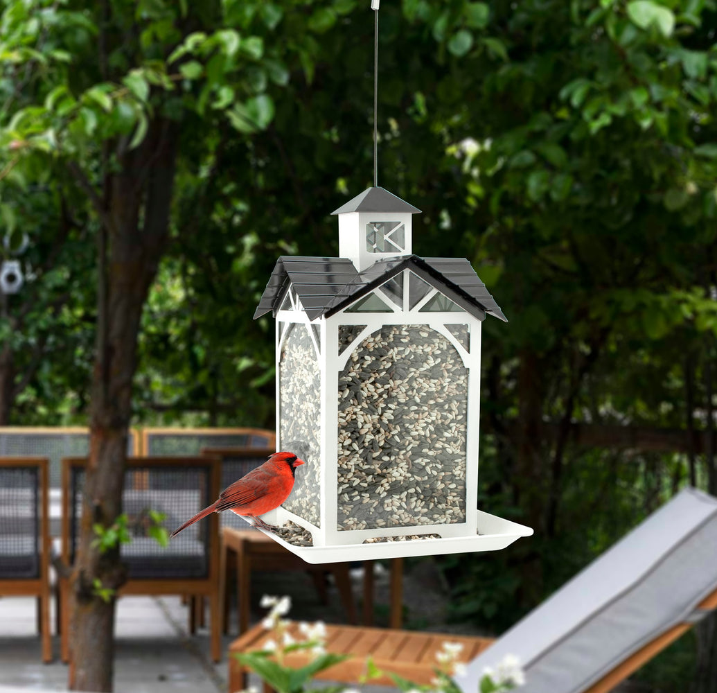 Heritage Farms Woodlink Modern Farmhouse Metal & Glass Stable Bird Feeder