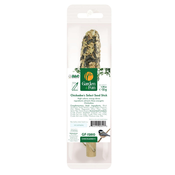 Garden & Fun Wild Bird Stick Chickadee Select Wild Bird 1.9 Oz