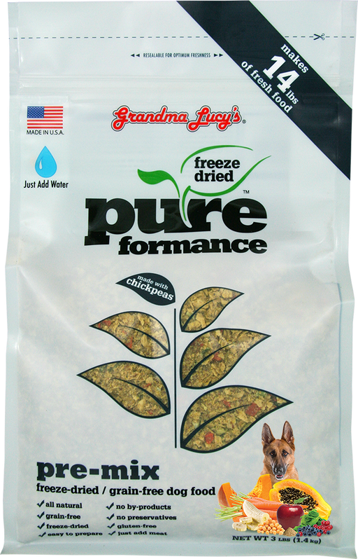Grandma Lucy's Grain Free Pureformance Pre-Mix Freeze Dried Dog Food, 3 Lb
