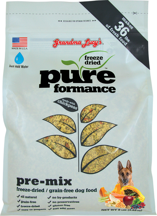 Grandma Lucy’s Dog Pure Pre-Mix Freeze-Dried Dog Food 8 lb