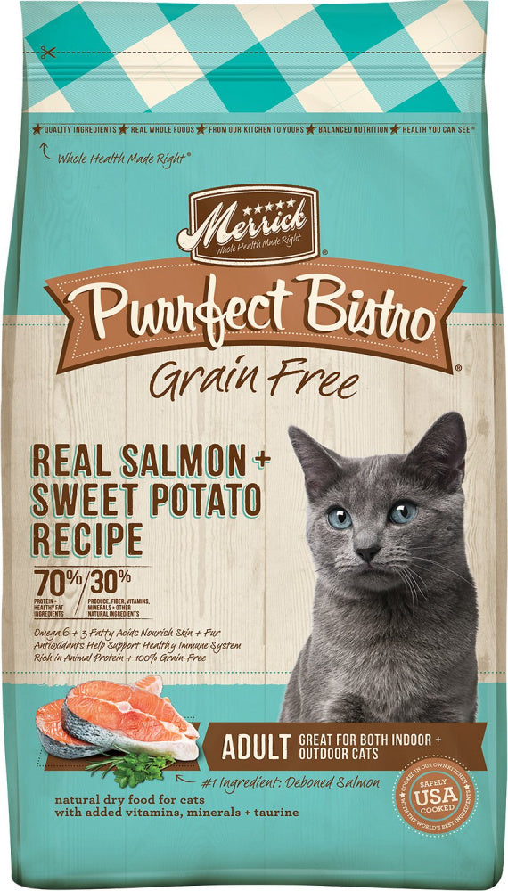 Merrick Purrfect Bistro Grain Free Real Salmon Sweet Potato Recipe Dry Cat Food
