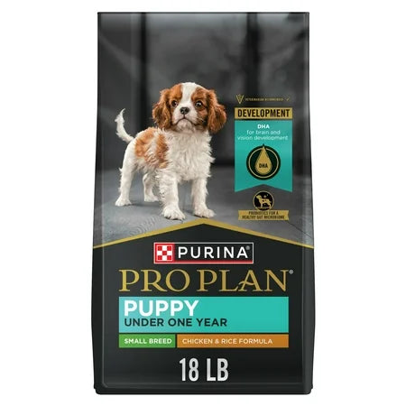 Purina Pro Plan Puppy Small Breed Chicken & Rice Formula Dry Dog Food, 18-lb bag
