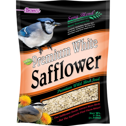 Brown's Premium White Safflower Seeds Song Blend 3lbs