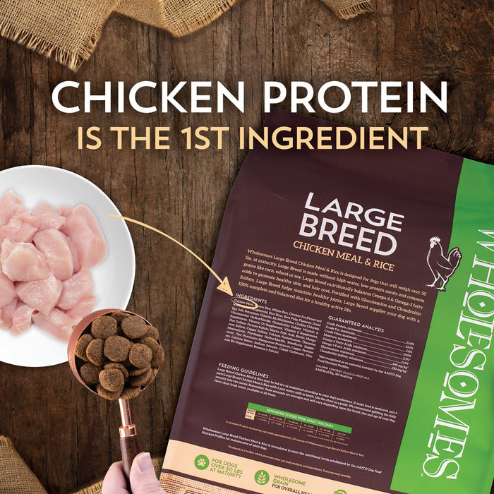 Wholesomes Large Breed Chicken Meal & Rice Recipe Dry Dog Food