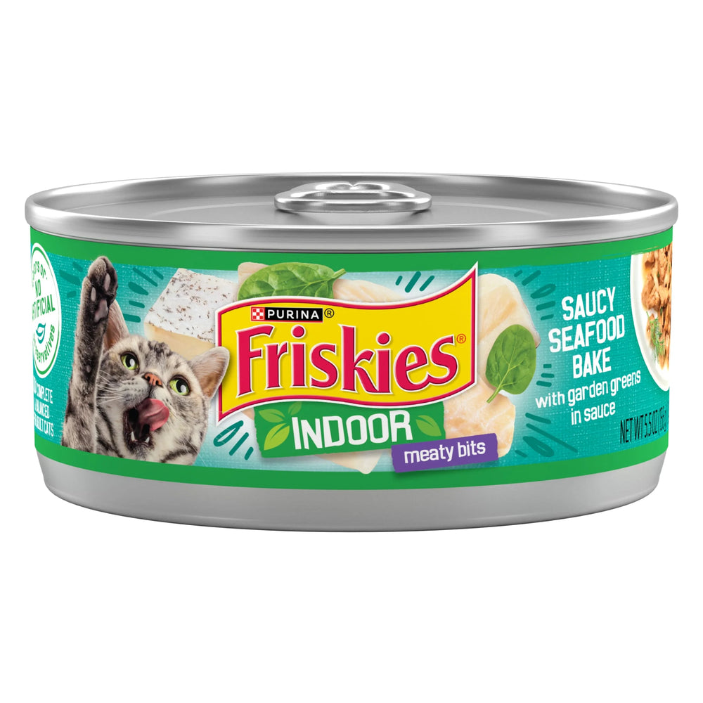 Purina Friskies Indoor Saucy Seafood Bake Wet Cat Food 5.5 oz