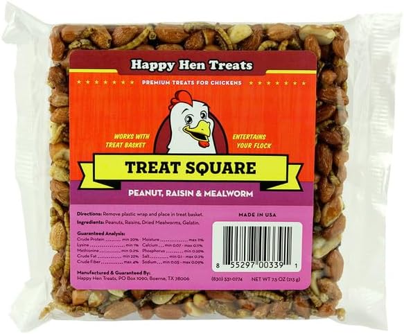 Happy Hen Treat Square Mealworm/Peanut - 7.5 OZ