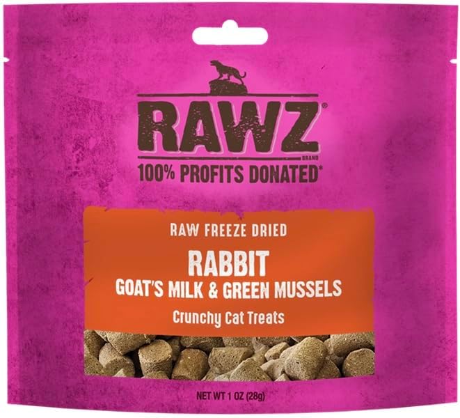 Rawz Rabbit & Goat's Milk Freeze Dried Cat Treat 1oz