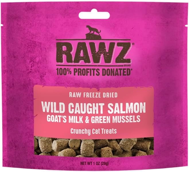 Rawz Salmon & Goat's Milk Freeze Dried Cat Treat 1oz