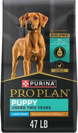 Purina Pro Plan Large Breed Puppy Chicken And Rice Formula Dry Dog Food 47 lb Bag