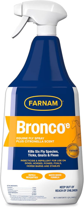 Farnam Bronco Equine Fly Spray Plus Citronella Scent 32oz