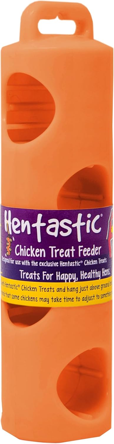 Hentastic Hanging 4-Hole Chicken Treat Feeder Toy - Orange