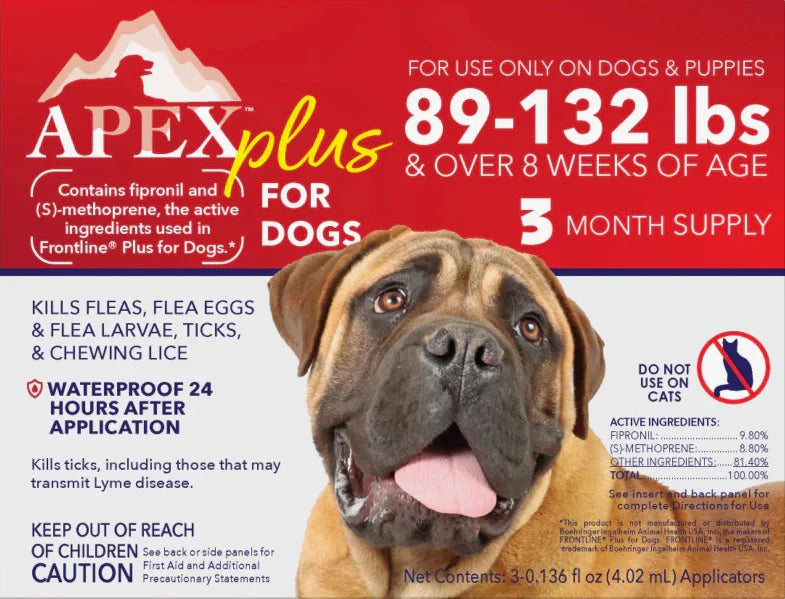 Apex Plus Flea and Tick Prevention for Dogs, 3-Month Supply