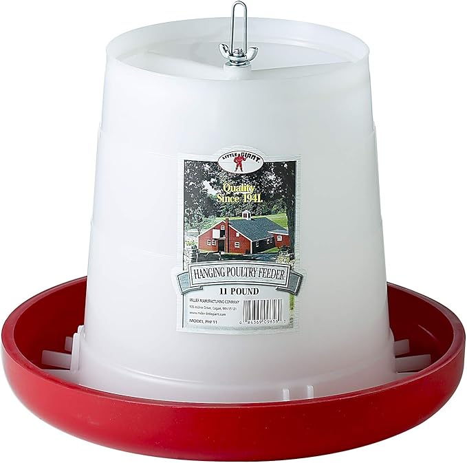 Little Giant Plastic Hanging Poultry Feeder, Red – 11 lb