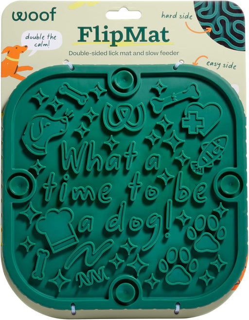 Woof FlipMat – Double-Sided Lick Mat & Slow Feeder