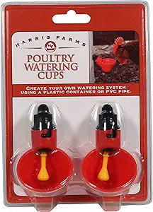 Plastic Poultry Watering Cups Red 2 Pack