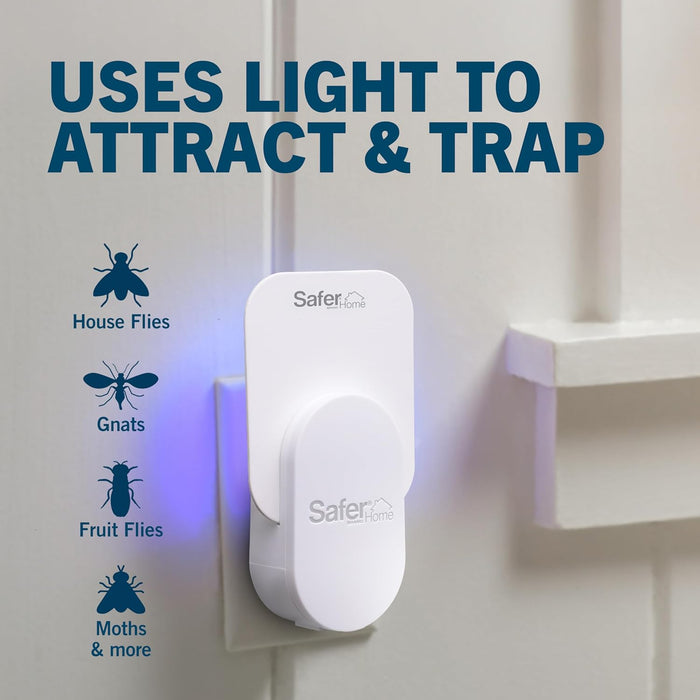 Safer Home Indoor Fly Trap – Non-Toxic, Plug-In Flying Insect Solution
