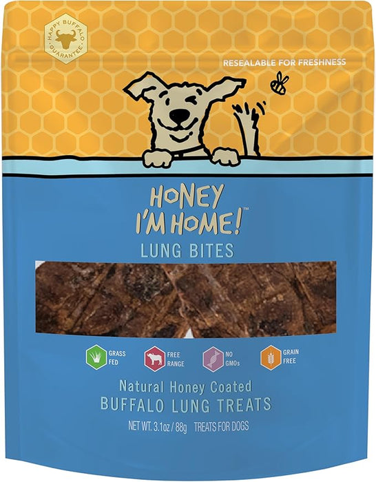 Honey I'm Home Lung Bites Buffalo Dog Treats 3.1oz