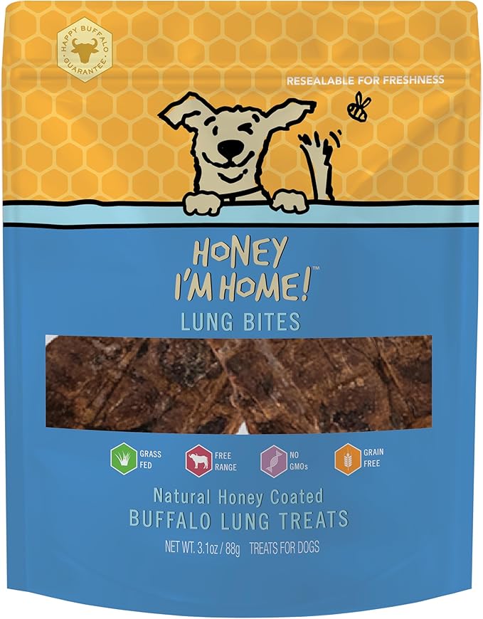 Honey I'm Home Lung Bites Buffalo Dog Treats 3.1oz