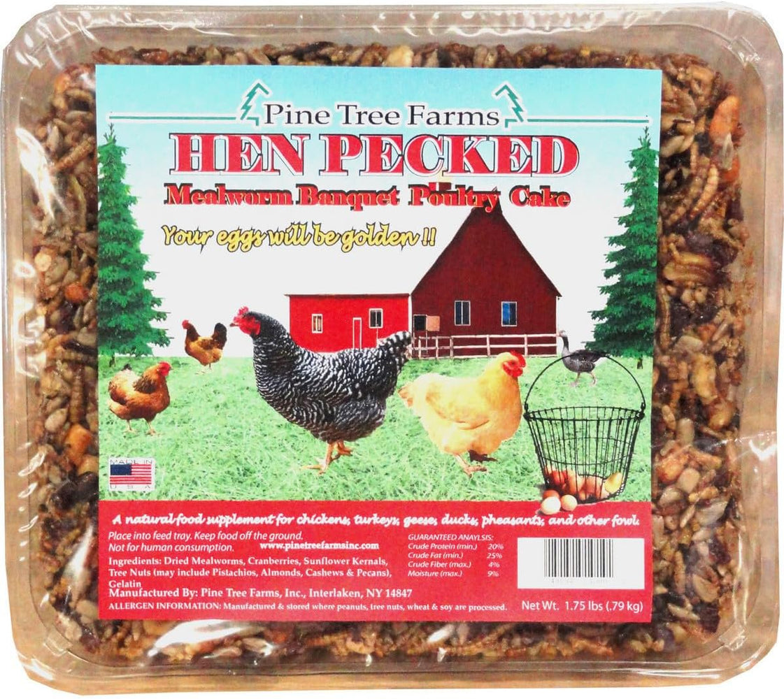 Pine Tree Farms Hen Pecked Mealworm Banquet Poultry Cake - 1.75 LB