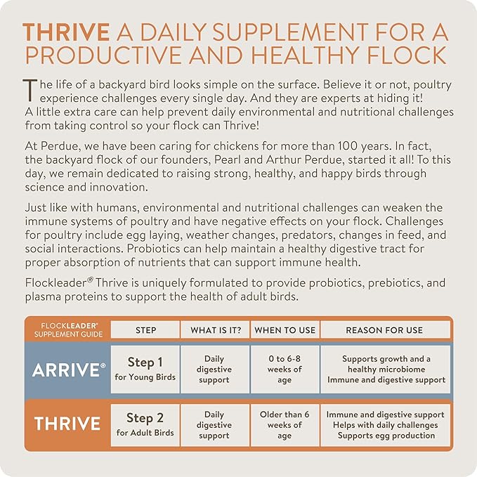 Perdue Flockleader Thrive Poultry Supplement Powder 8 Oz