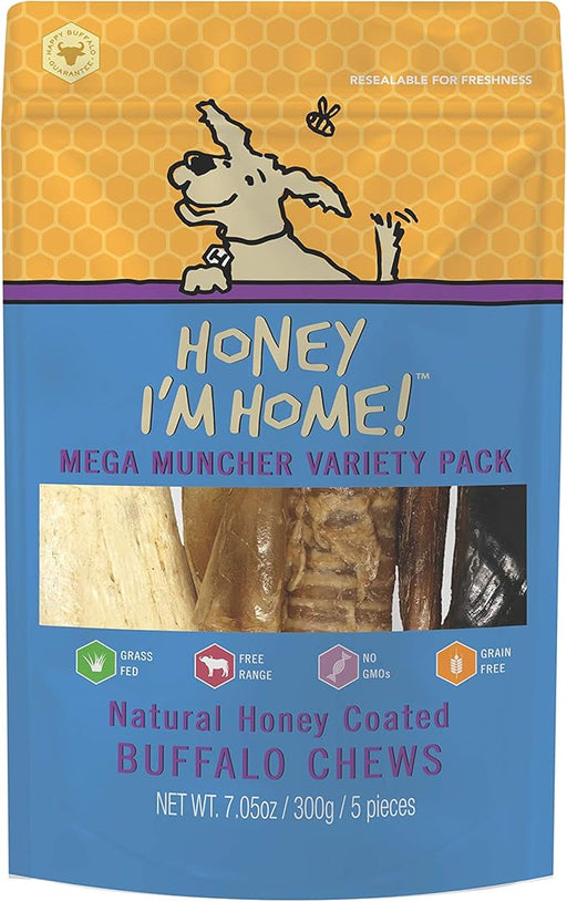 Honey I'm Home Mega Muncher Variety Pack Honey Coated Buffalo Chews