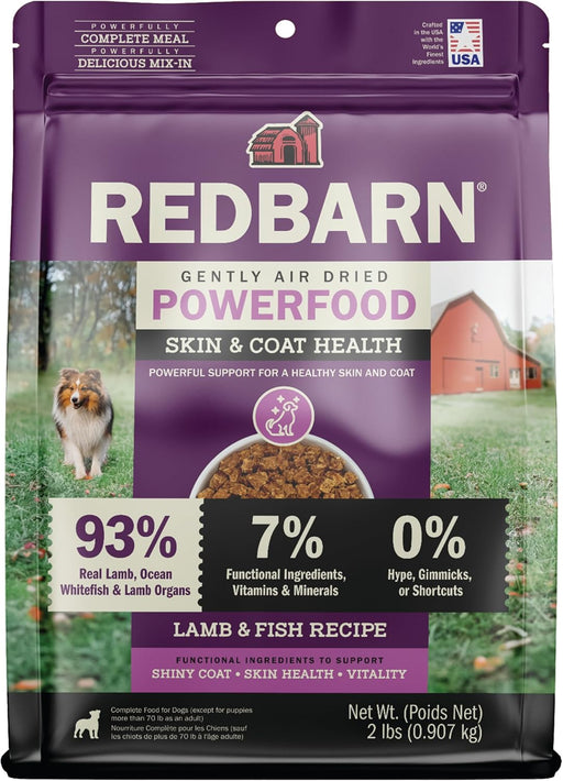 Redbarn Gently Air Dried Powerfood Skin & Coat Lamb & Fish Recipe Dog Food, 2 lb