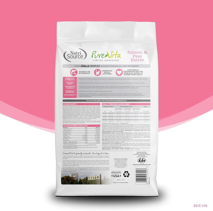 NutriSource PureVita Grain Free Salmon & Peas Recipe Cat Food