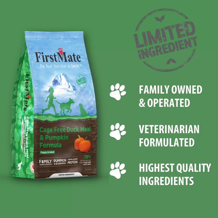 FirstMate Limited Ingredient Grain Free Cage Free Duck Meal & Pumpkin Formula Dry Dog Food