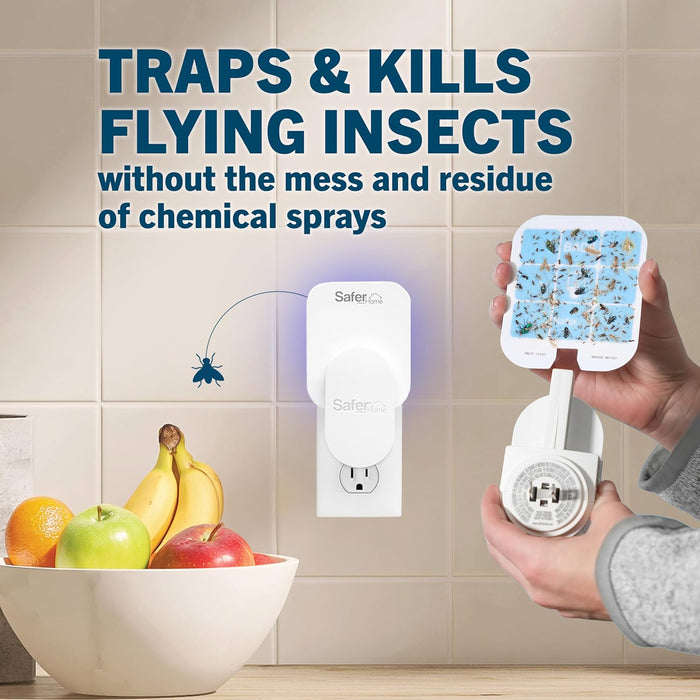 Safer Home Indoor Fly Trap – Non-Toxic, Plug-In Flying Insect Solution