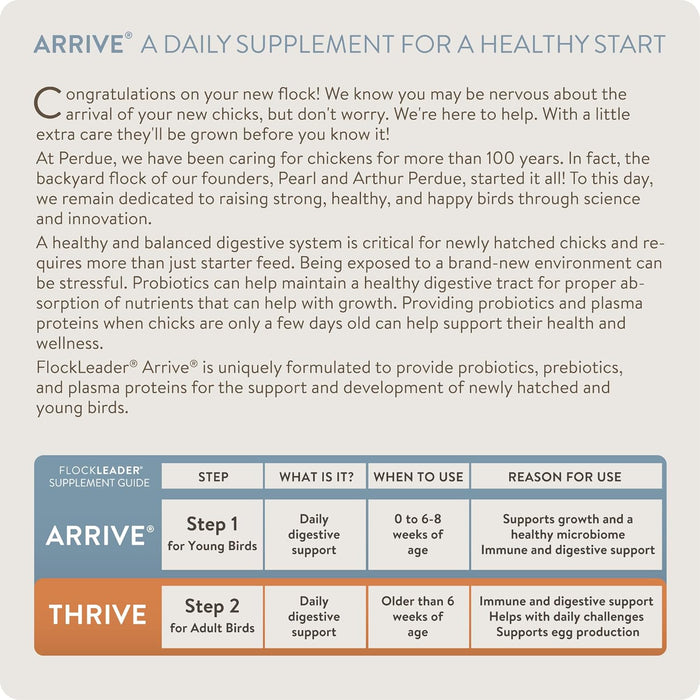 Perdue Flockleader Arrive Poultry Supplement Powder 8 Oz