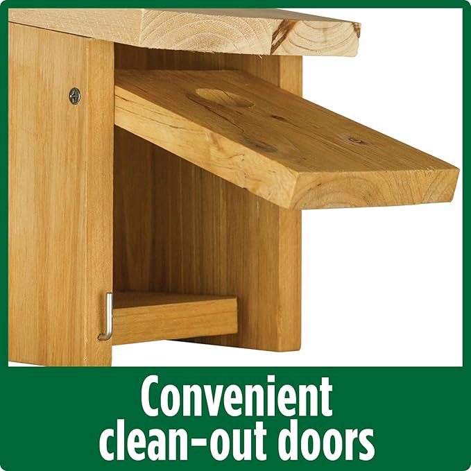 Nature's Way Cedar Box Wren House with Clean-Out Door
