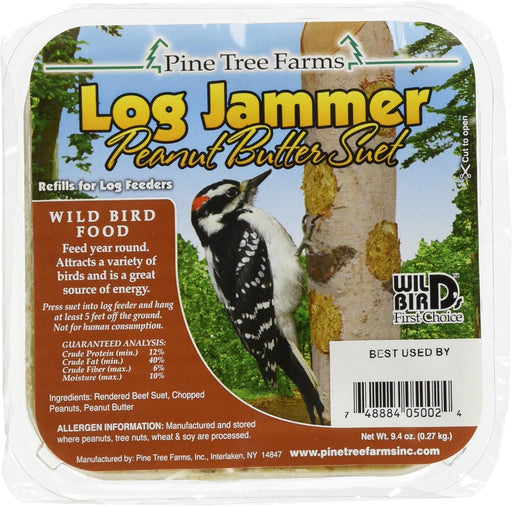 Pine Tree Farms Log Jammer Suet Plugs – Peanut Butter (9.4 oz, 3-Pack)