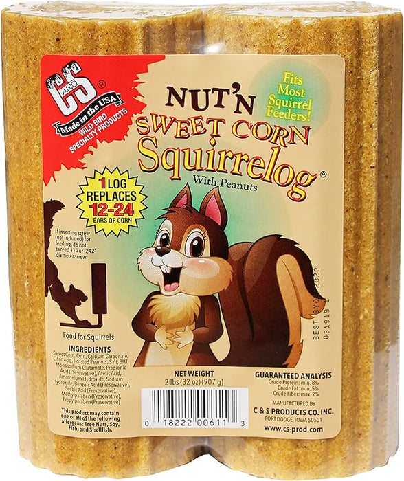C&S Nut ’N Sweet Corn Squirrelog Refill – 32 oz (2-Pack)