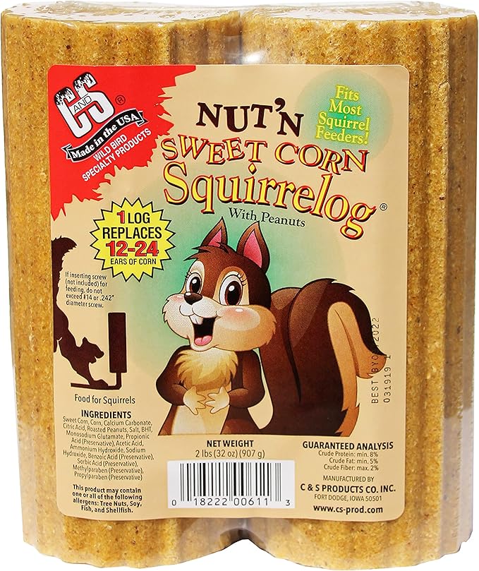 C&S Nut ’N Sweet Corn Squirrelog Refill – 32 oz (2-Pack)