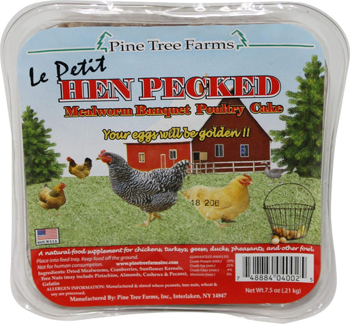 Pine Tree Farms Le Petit Hen Pecked Mealworm Banquet Poultry Cake 7.5oz