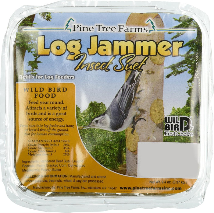 Pine Tree Farms Log Jammer Insect Suet Plugs — 9.4 oz (3-Pack)