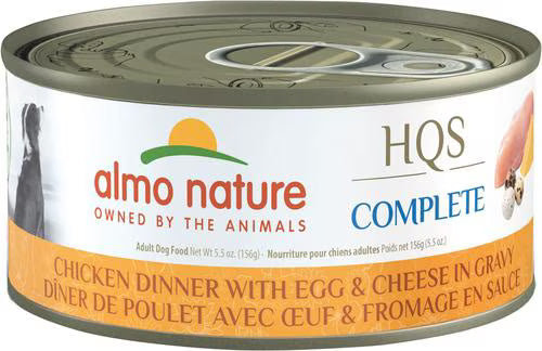 Almo Nature HQS Complete Wet Dog Food Chicken, Egg and Cheese 5.5-oz can, case of 12