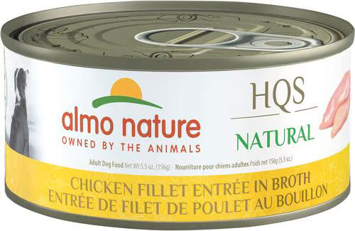 Almo Nature Natural HQS Chicken Fillet Entree in Broth Wet Dog Food, 5.5-oz can, case of 12
