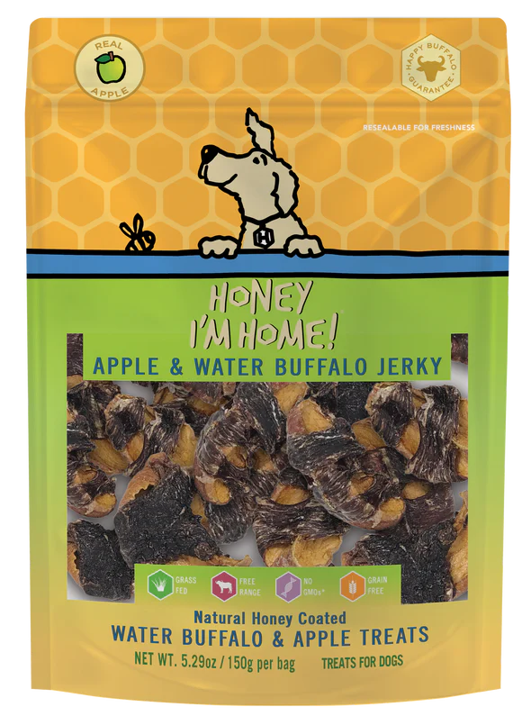 Honey I'm Home Buffalo Wrapped Apple Jerky Dog Treats, 5.29 oz