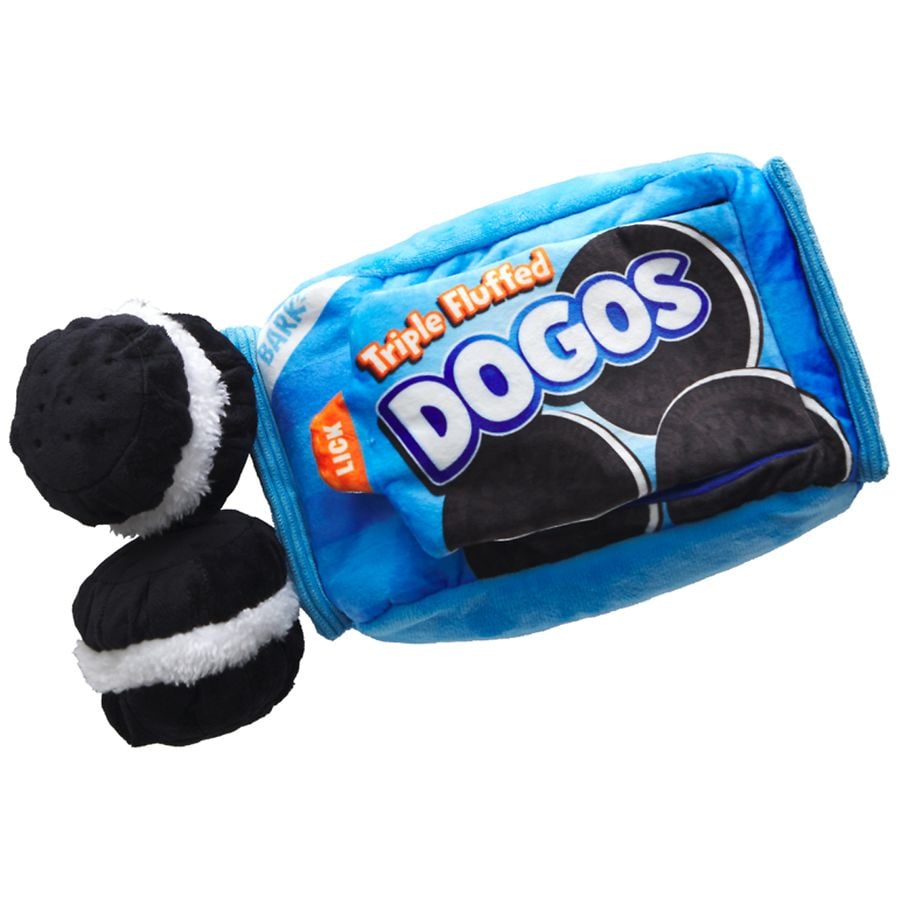 BARK Dogo Dunkers Multi-Part Squeaky Plush Dog Toy, Blue X-Small / Medium