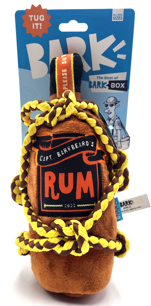 Bark Barkbeard's Rum Bottle Plush Dog Toy Brown ALL Sizes