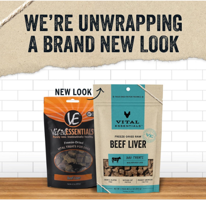 Vital Essentials Freeze Dried Grain Free Beef Liver Limited Ingredient Dog Treats
