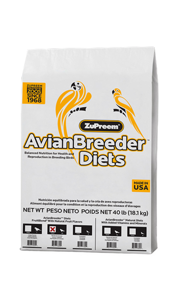 Zupreem AvianBreeder FruitBlend Flavor Food with Natural Flavors for Parrots and Conures