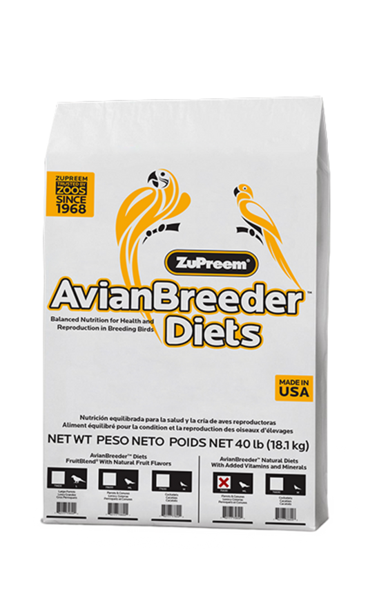 Zupreem AvianBreeder Natural Food with Added Vitamins and Minerals for Parrots and Conures