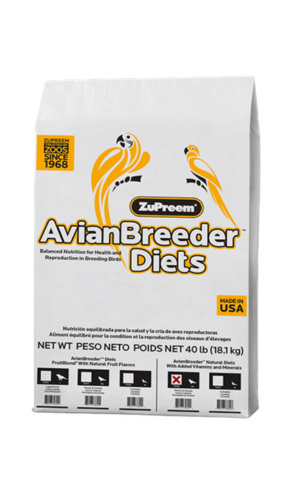 Zupreem AvianBreeder Natural Food with Added Vitamins and Minerals for Parrots and Conures