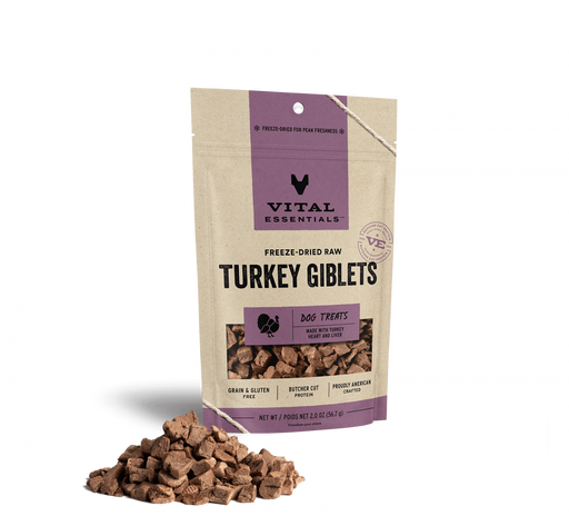 Vital Essentials Freeze Dried Turkey Giblets Vital Treats for Dogs