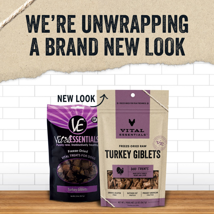 Vital Essentials Freeze Dried Turkey Giblets Vital Treats for Dogs