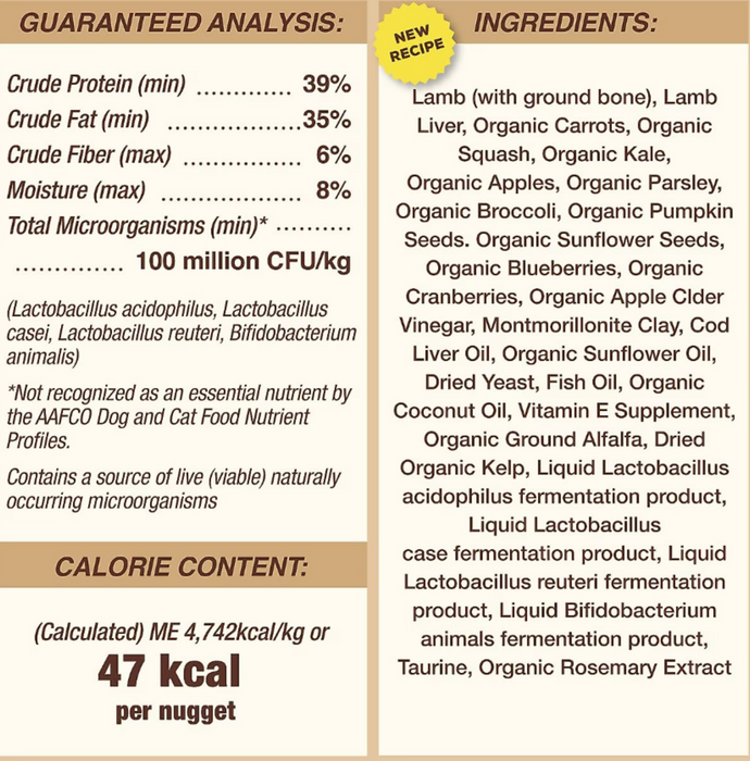 Primal Freeze Dried Nuggets Grain Free Lamb Formula Dog Food