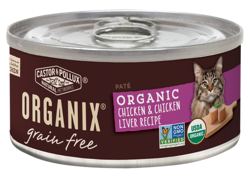 Castor and Pollux Organix Grain Free Organic Chicken and Chicken Liver Recipie Canned Cat Food